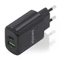 AISENS Cargador GaN 25W con USB-C PD3.0 y USB-A QC3.0, Negro