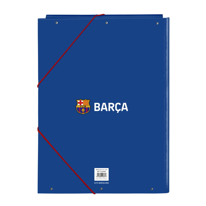 Safta Carpeta de Cartón Folio con Gomas y Solapas F.C. Barcelona 2ª Equipación 23/24