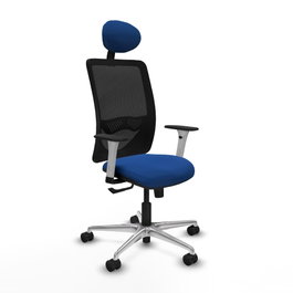 PIQUERAS Y CRESPO Silla de oficina Zulema con mecanismo Sincro, Azul y Negro