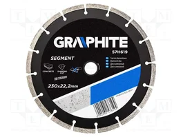 GRAPHITE Disco cortante de diamante segmentado de 230mm