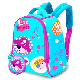 KIDS LICENSING Mochila Love Pirates con Monedero en Neopreno 25cm