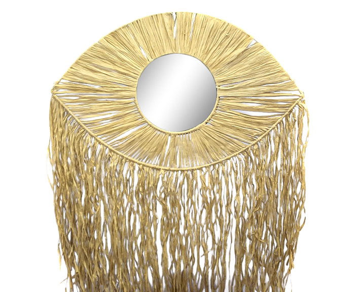 DKD Home Decor Espejo de Fibra y Hierro Natural 61x1x80 cm
