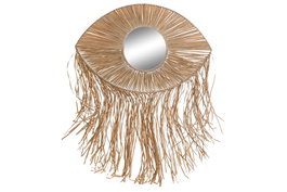 DKD Home Decor Espejo de Fibra y Hierro Natural 61x1x80 cm