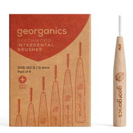 GEORGANICS Cepillo Interdental Madera de Haya Tamaño 0 Cerdas Medias Nylon