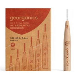 GEORGANICS Cepillo Interdental Madera de Haya Tamaño 0 Cerdas Medias Nylon