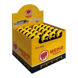 Medid Cutter cambio automático cuchilla 18 mm + 8 cuchillas recambio, expositor 24 unidades