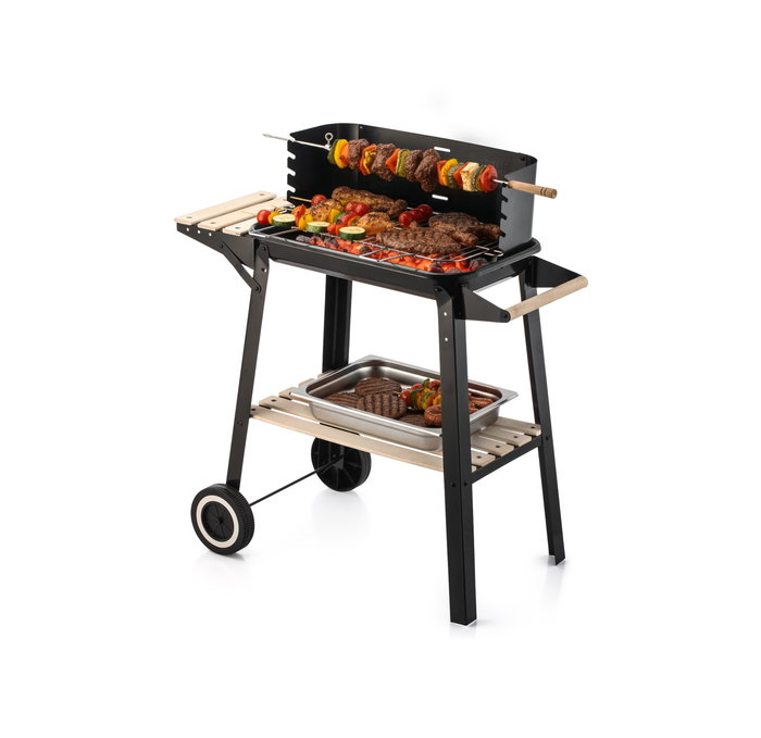 Inde Barbacoa con Ruedas Algon BBQ, Dimensiones 82.3 x 44.3 x 84.5 cm (2 Unidades)