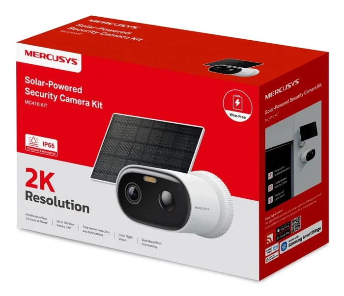 Mercusys MC410 KIT Cámara de seguridad IP Solar 2K Blanco