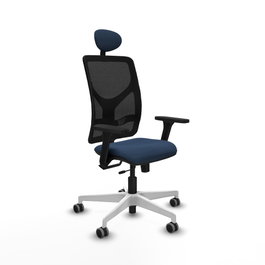 PIQUERAS Y CRESPO Silla de oficina Motilla con mecanismo Sincro/Traslack, Azul marino y Negro