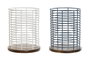 DKD Home Decor Cubertero de Metal y Rubberwood, Surtido de 2 Unidades