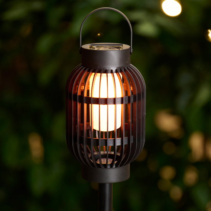 Outfit Farolillo-Antorcha Solar para Exterior con Panel Policristalino, 36 LEDs y Batería Recargable, Altura 72.5 cm, Polipropileno