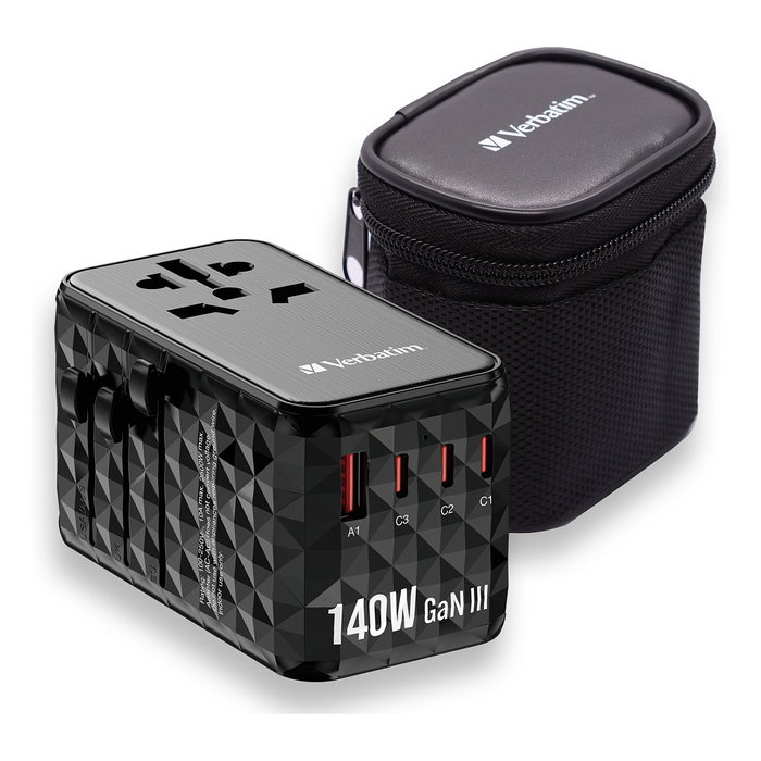 Verbatim GaN III Uni.Travel Adaptador 140W Cargador Universal Negro UTA-10 32125