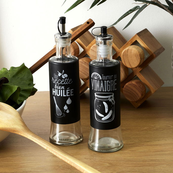 Cook Concept Aceitera o Vinagrera Industriel Cristal y Acero Inoxidable Altura 25 cm