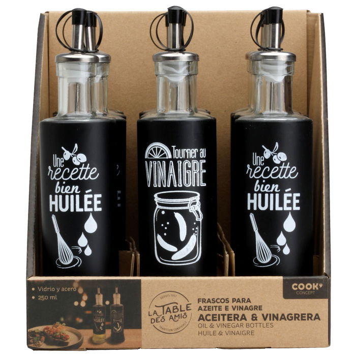 Cook Concept Aceitera o Vinagrera Industriel Cristal y Acero Inoxidable Altura 25 cm