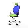 PIQUERAS Y CRESPO Silla de oficina Jorquera Sincro/Traslack Pistacho y Azul