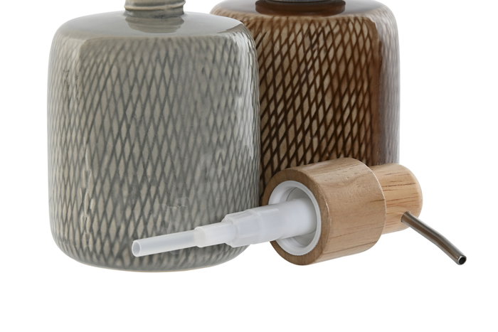 DKD Home Decor Dosificador de Gres y PE, Pack de 2 unidades