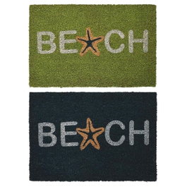 DKD Home Decor Felpudo de Fibra de Coco y Goma BEACH Surtido de 2 unidades
