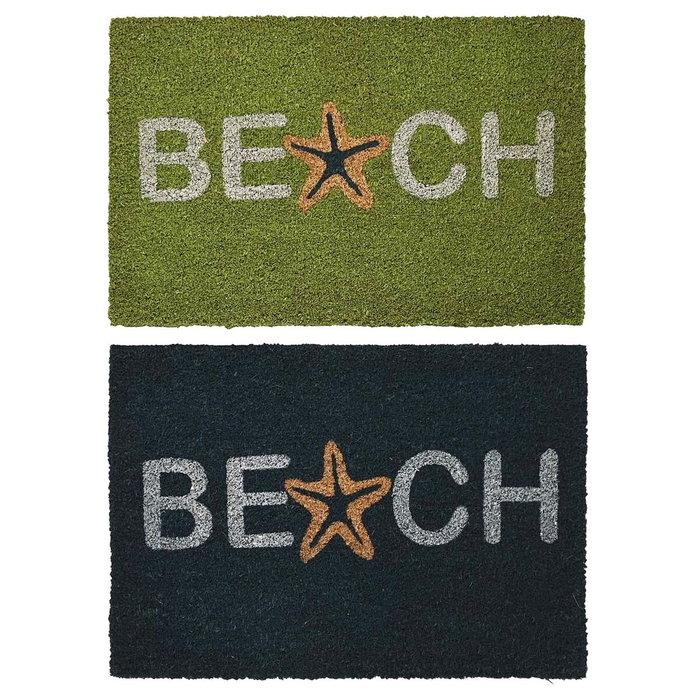 DKD Home Decor Felpudo de Fibra de Coco y Goma BEACH Surtido de 2 unidades DKD Home Decor Felpudo de Fibra de Coco y Goma BEACH Surtido de 2 unidades