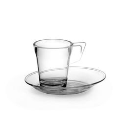 RB Drinks Taza de Café con Plato 90 ml Transparente (6 Unidades)