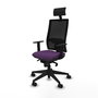 PIQUERAS Y CRESPO Silla de oficina Horna con mecanismo Sincro, Morado y Negro