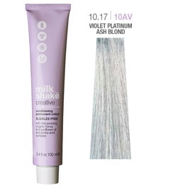 Creative, Sin SLS/SLES, Tinte permanente para el cabello, 10.1710AV Violet Platinum Ash Blond, 100 ml