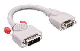 Lindy Premium Adaptador DVI-I/A a VGA, Conector Macho/Hembra, 0.2 m