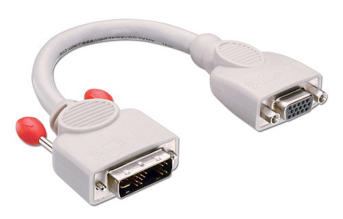 Lindy Premium Adaptador DVI-I/A a VGA, Conector Macho/Hembra, 0.2 m Lindy Premium Adaptador DVI-I/A a VGA, Conector Macho/Hembra, 0.2 m