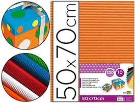 Liderpapel Cartón Ondulado, Hoja 50 x 70 cm, 320 g/m², Color Naranja