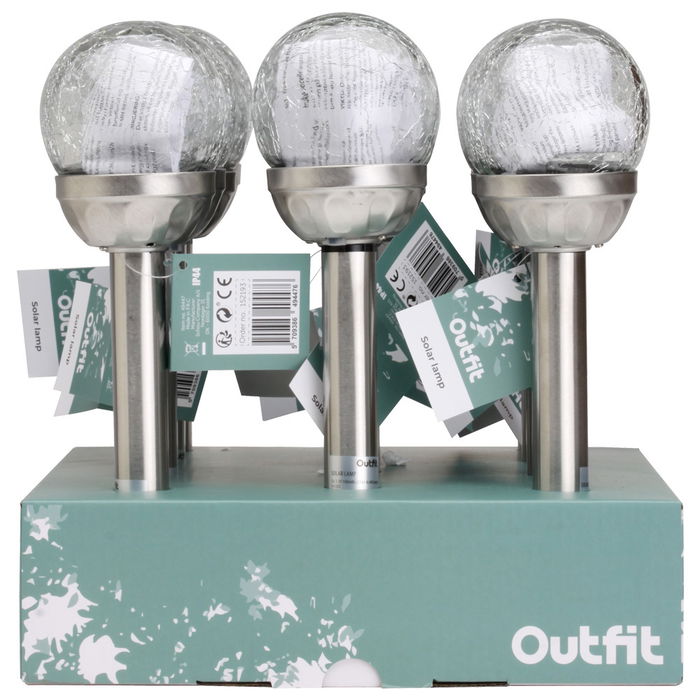 Outfit Lámpara Solar LED Blanca Cálida, Diámetro 8 cm, Altura 34 cm Outfit Lámpara Solar LED Blanca Cálida, Diámetro 8 cm, Altura 34 cm