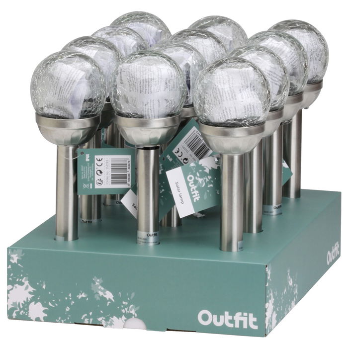 Outfit Lámpara Solar LED Blanca Cálida, Diámetro 8 cm, Altura 34 cm Outfit Lámpara Solar LED Blanca Cálida, Diámetro 8 cm, Altura 34 cm