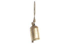 DKD Home Decor Campana de Hierro y Cuerda Dorado Desgastado