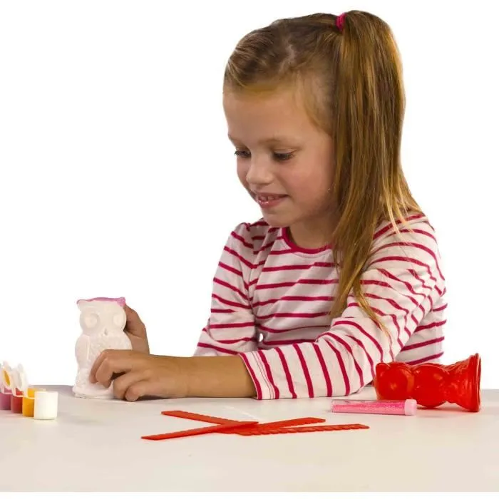 Ses Creative Moldura y Pintura de Búho, Kit Creativo de Yeso para Niños