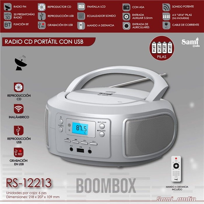 SAMI Radio CD/USB Sami AC/DC 2 bandas con grabador USB