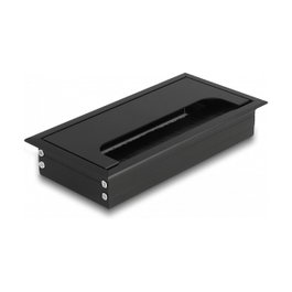 DeLOCK Pasacables para montaje en mesa con cepillo 160 x 80 x 28 mm negro