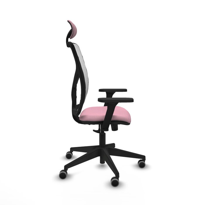 PIQUERAS Y CRESPO Silla de oficina Motilla Rosa y Blanco con mecanismo Sincro