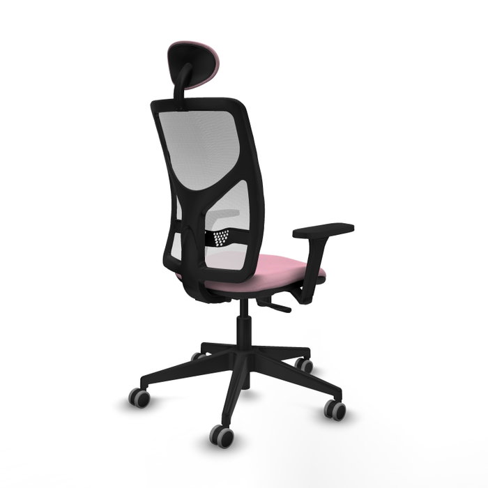 PIQUERAS Y CRESPO Silla de oficina Motilla, Rosa y Blanco, Mecanismo Sincro, Brazos 3D PIQUERAS Y CRESPO Silla de oficina Motilla, Rosa y Blanco, Mecanismo Sincro, Brazos 3D