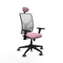 PIQUERAS Y CRESPO Silla de oficina Motilla, Rosa y Blanco, Mecanismo Sincro, Brazos 3D