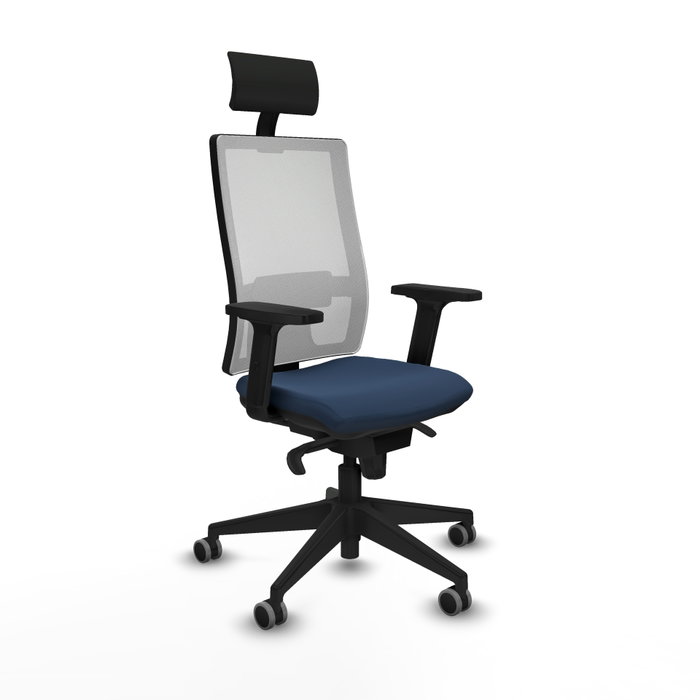 PIQUERAS Y CRESPO Silla de oficina Horna con mecanismo Sincro, Azul marino y Blanco PIQUERAS Y CRESPO Silla de oficina Horna con mecanismo Sincro, Azul marino y Blanco
