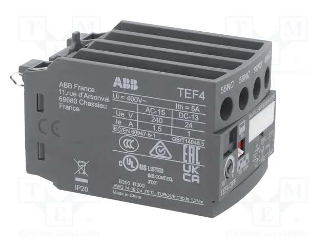 ABB Relé de tiempo con agarres de tornillo y montaje en raíl DIN