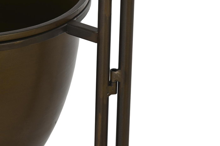DKD Home Decor Macetero de Metal Cobrizo y Negro 35x26,5x105 cm