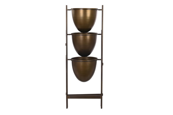DKD Home Decor Macetero de Metal Cobrizo y Negro 35x26,5x105 cm