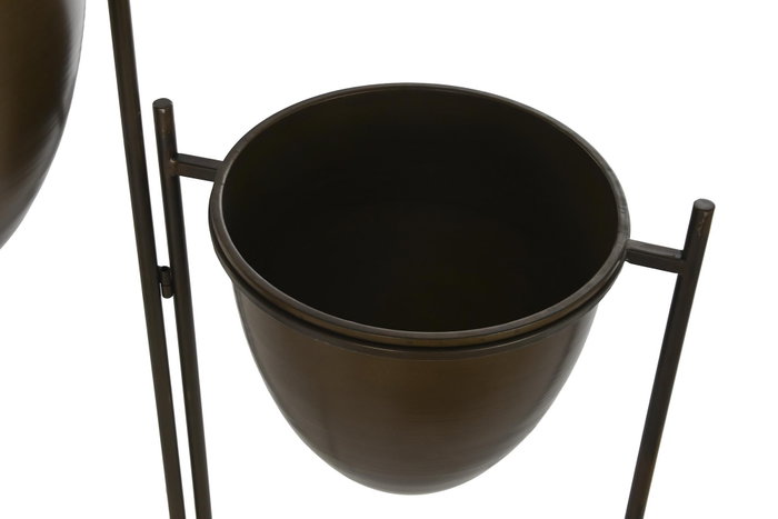 DKD Home Decor Macetero de Metal Cobrizo y Negro 35x26,5x105 cm