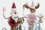 DKD Home Decor Decoración Navidad Tradicional Triciclo Papá Noel Reno Metal Rojo Azul Celeste Rosa Palo 9x19x15 cm (2 Unidades)