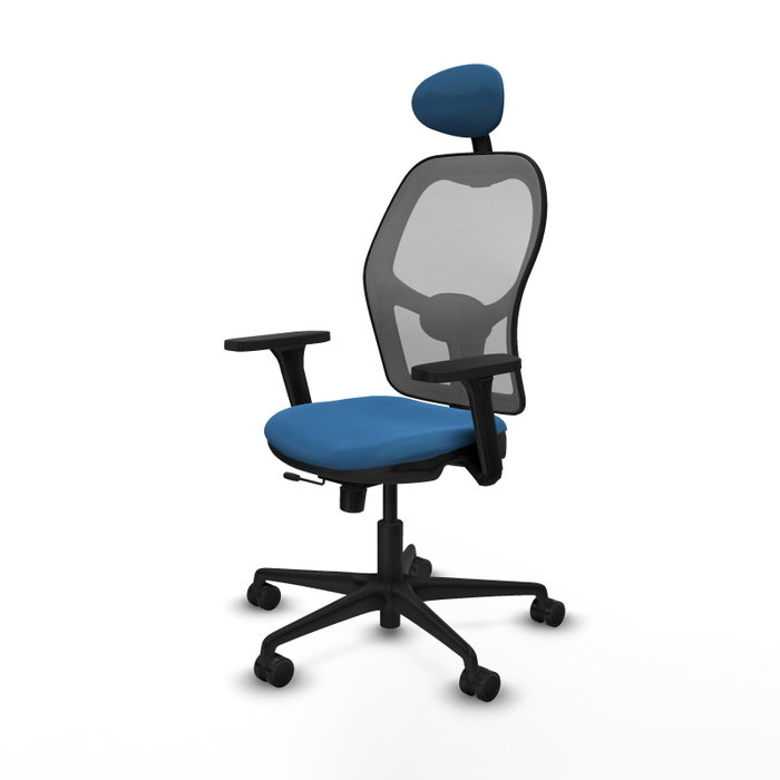 PIQUERAS Y CRESPO Silla de oficina Jorquera con mecanismo Sincro/Traslack, Azul claro y Gris