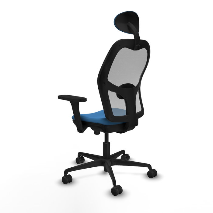 PIQUERAS Y CRESPO Silla de oficina Jorquera con mecanismo Sincro/Traslack, Azul claro y Gris