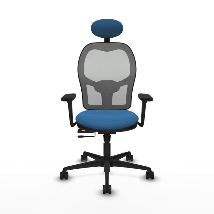 PIQUERAS Y CRESPO Silla de oficina Jorquera con mecanismo Sincro/Traslack, Azul claro y Gris
