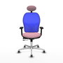 PIQUERAS Y CRESPO Silla de oficina Jorquera con mecanismo Sincro/Traslack, Rosa y Azul