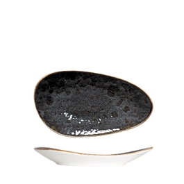 SUMMA Plato Llano Oval Moon Brown, Vitro Porcelana, Vajilla, 21x12x3 cm (Set de 6)