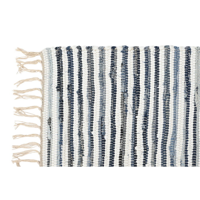 DKD Home Decor Alfombra Algodón Chindi Azul y Blanco 120x180x0,5 cm