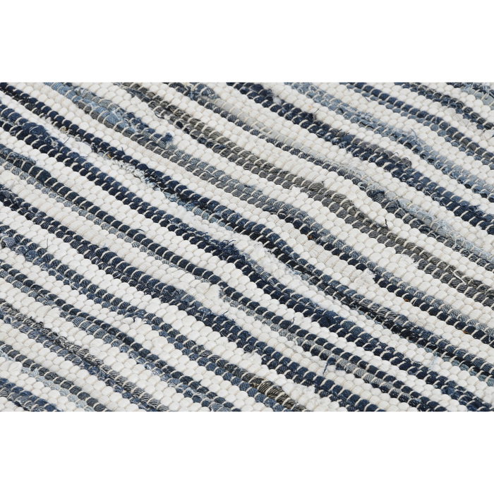 DKD Home Decor Alfombra Algodón Chindi Azul y Blanco 120x180x0,5 cm